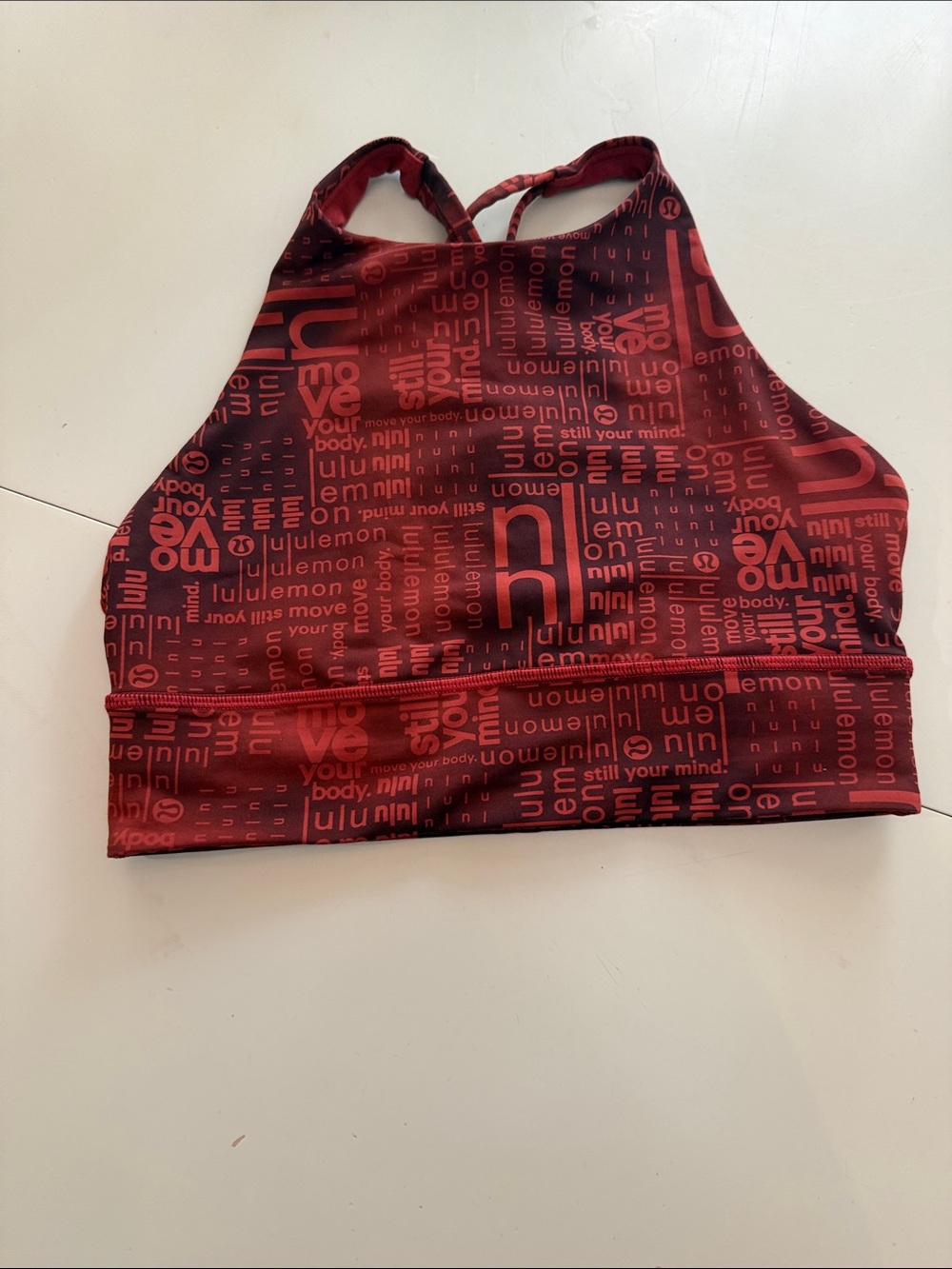 Lululemon energy, high neck, long line bra, medium support, B/D cup